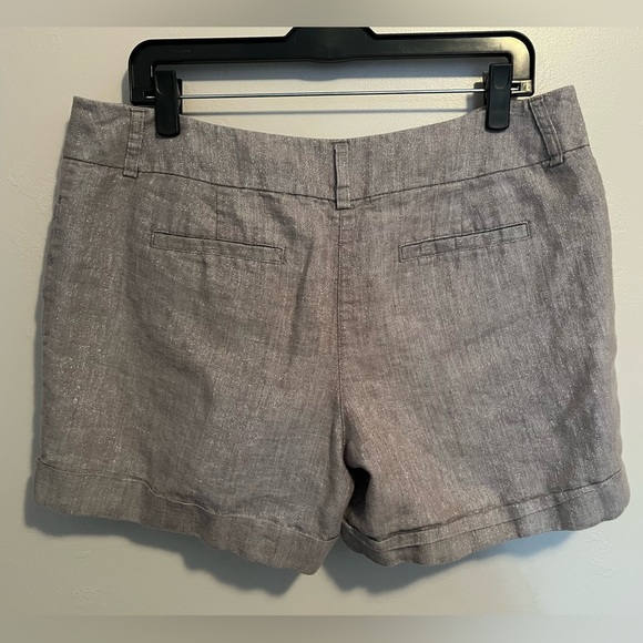 Apt. 9 Gray Metallic Women's Linen Shorts - Picture 8 of 10
